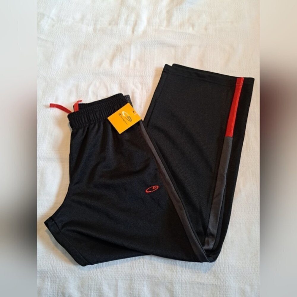 Champion boys size Medium or 8-10 jogging track pants, black, gray & red, NWT